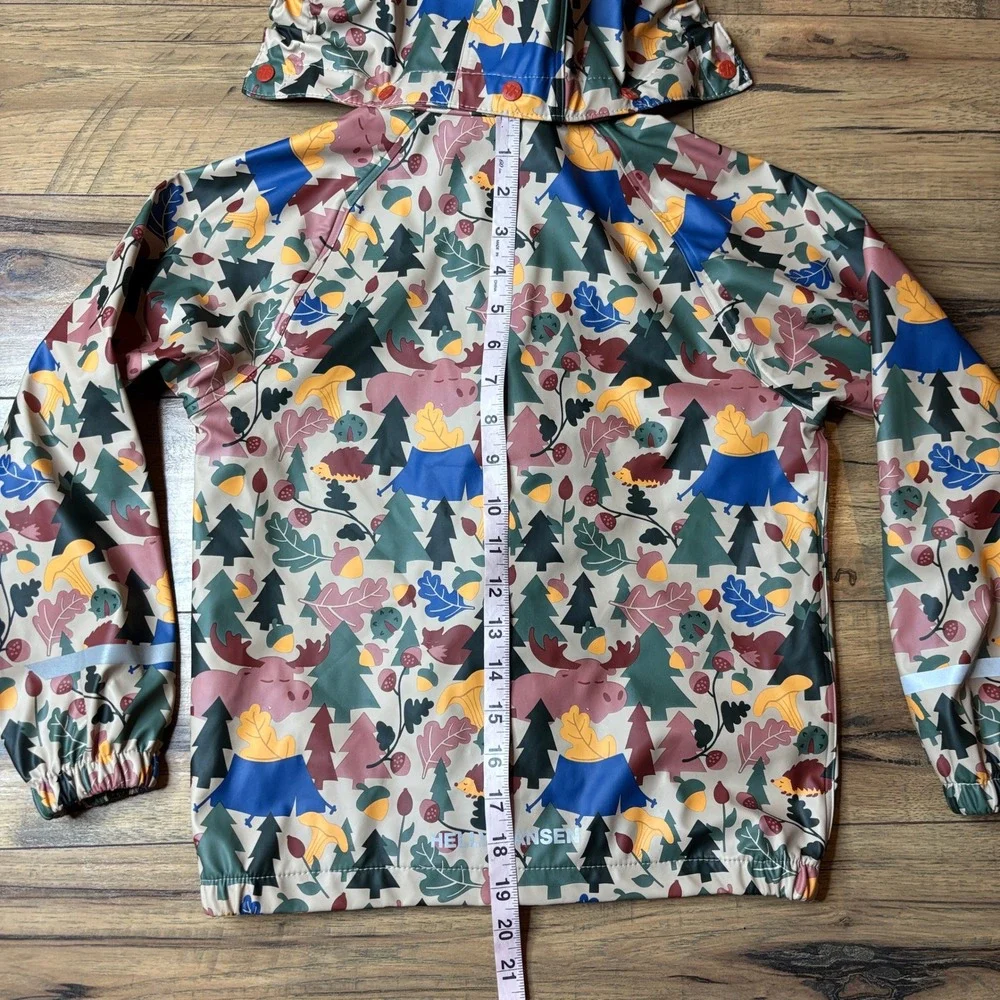 Helly Hansen Rain Suit Kids Size 8 Multi Color Good Woodland Forest Helox+ Set - Picture 6 of 11